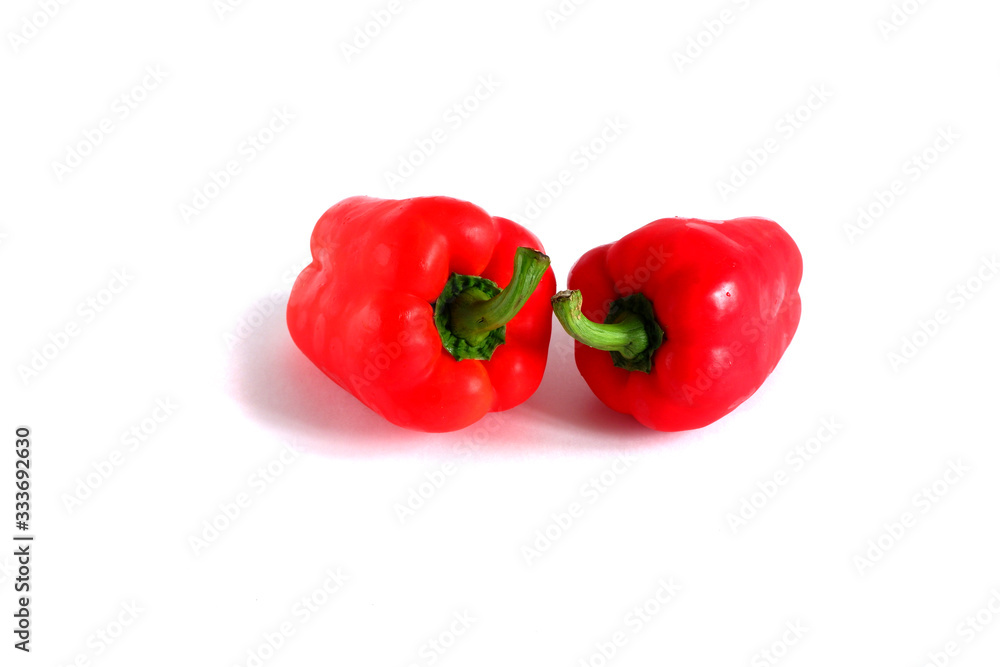 Red pepper on a white background Red pepper on a white background