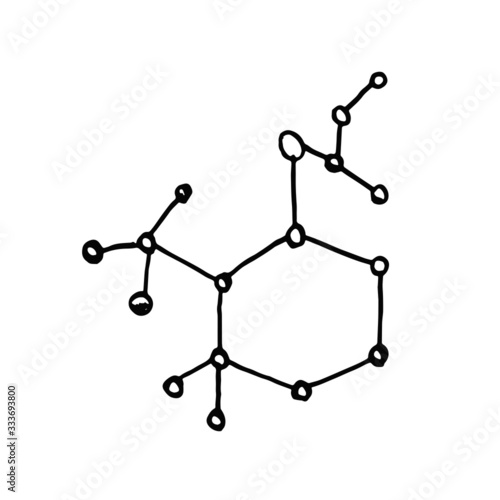 sketch molecule on white background