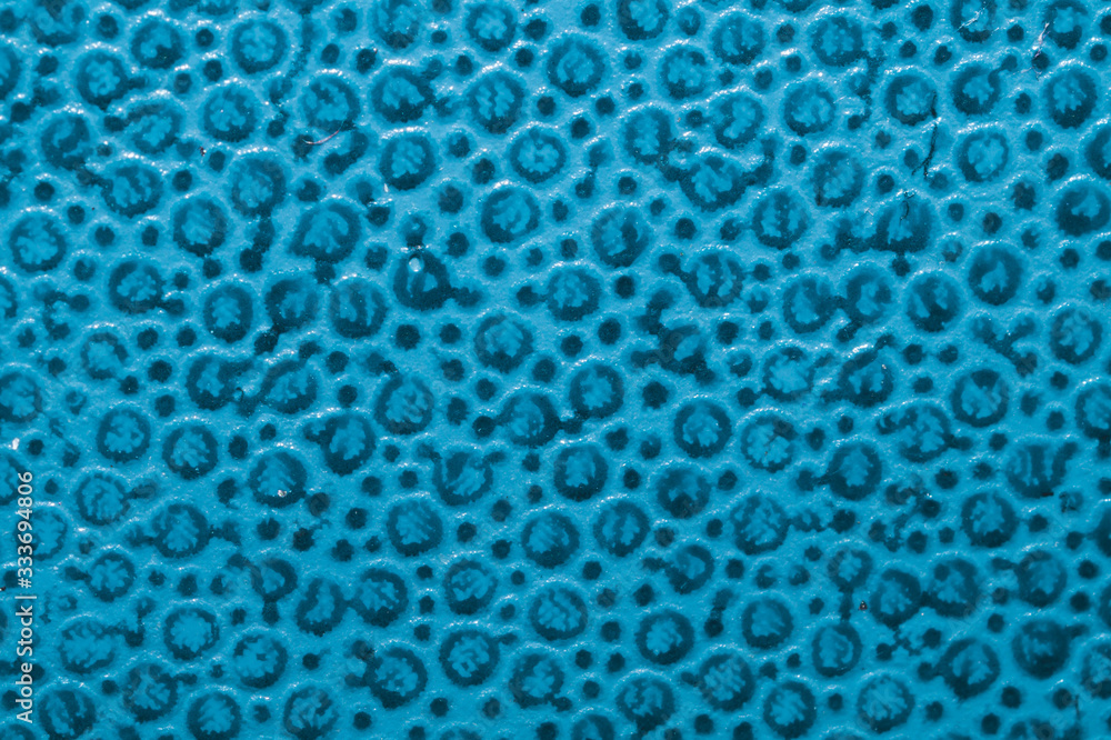Blue abstract background. rubber texture close up. plastic surface macro