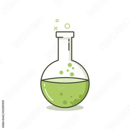 Chemistry flask icon. Science technology. Flat design. Concept of chemistry, laboratory, science, biotechnology.