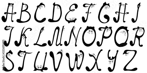The alphabet looking like cats