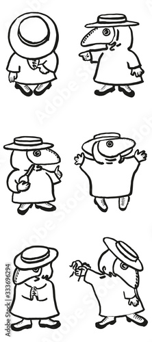Stickerpack of a kawaii plague doctor