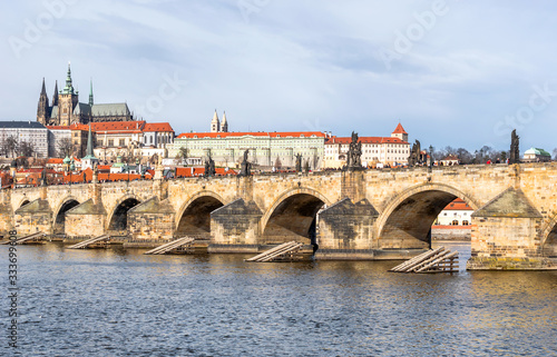  Charles Bridge over Vltava river in Prague.
