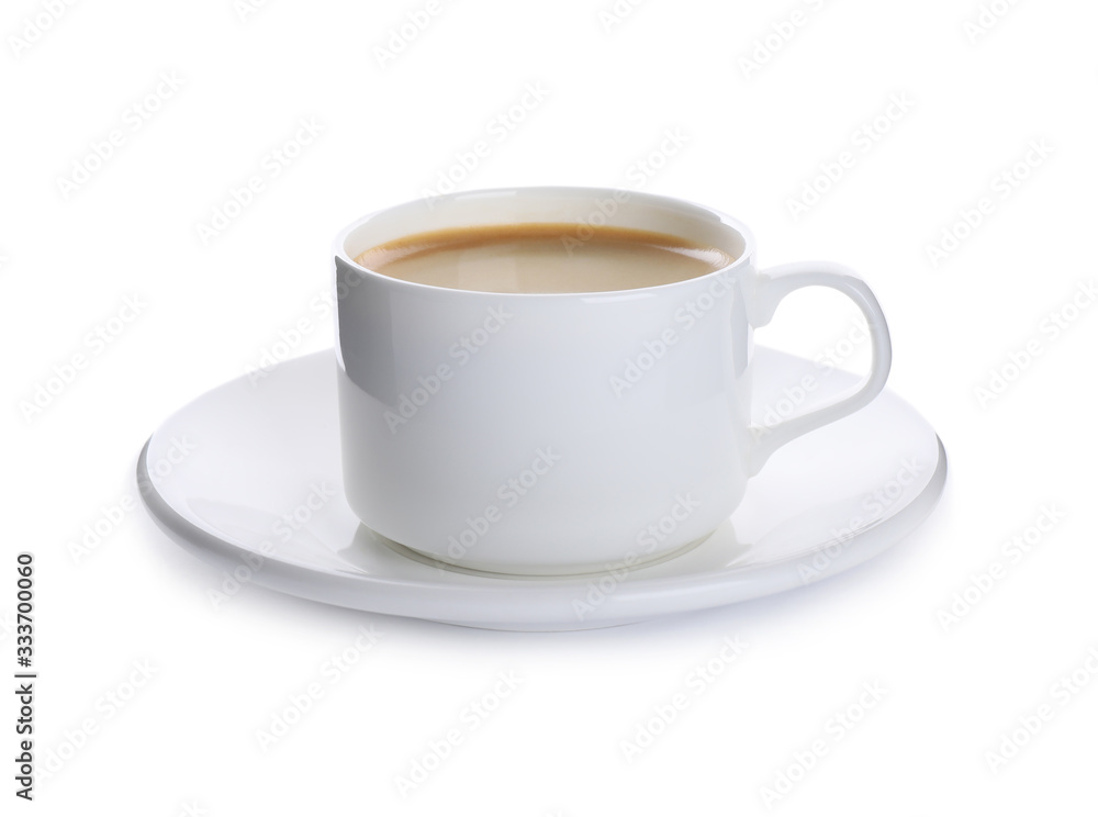 Cup with aromatic coffee isolated on white Cup with aromatic coffee isolated on white