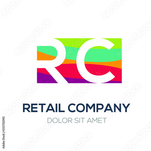 Creative colorful logo , RC mean (retail company) .