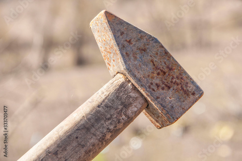 iron mallet with wooden handle