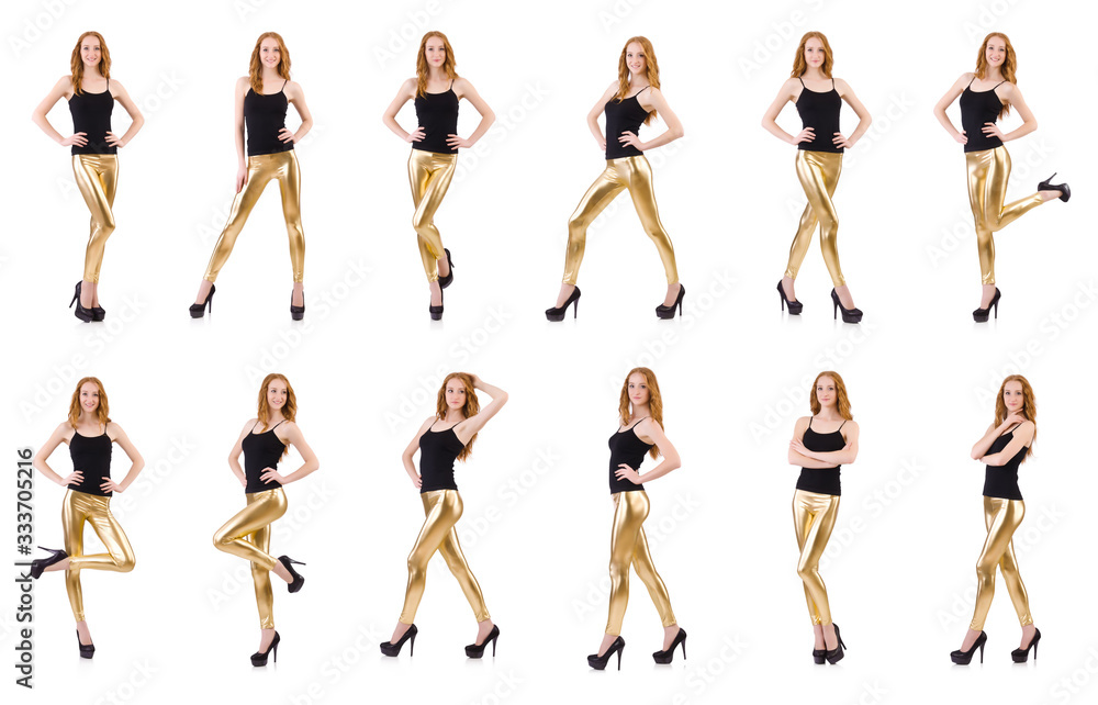 Young redhead girl in tight leggings Young redhead girl in tight leggings