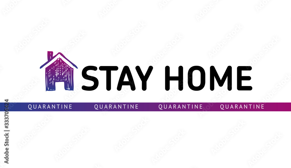 Fototapeta premium Stay home stay safe doodle illustration. Quarantine. Pandemic coronavirus.