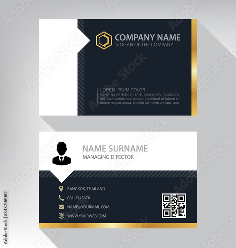 Luxury and modern. vector business card template. design black gold white