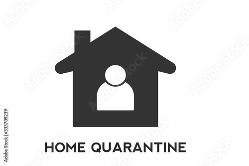 Home Quarantine icon vector, stay home stay safe icon