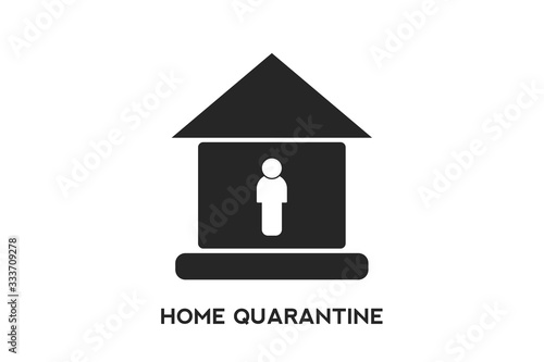 Home Quarantine icon vector, stay home stay safe icon