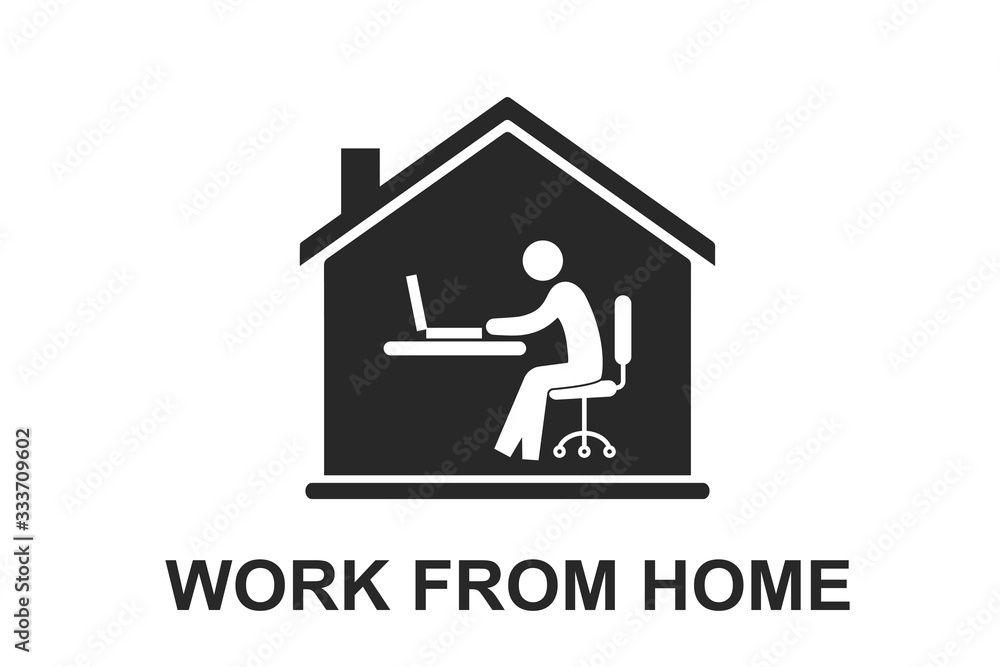 Working from home icon vector isolated, remote work icon vector Working from home icon vector isolated, remote work icon vector