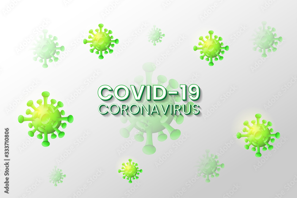 Covid-19 (Coronavirus or 2019-ncov) background vector EPS10. 3D Coronavirus in green and white background design. Can be use for illustration, news, education.
