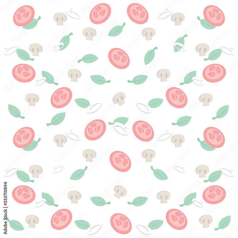 vector pattern of seamless background with vegetables