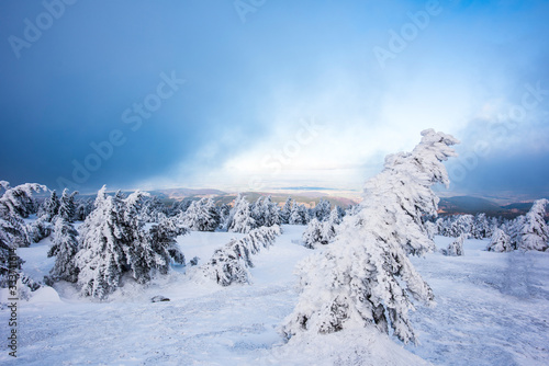 Harz Brocken im Winter Aussicht