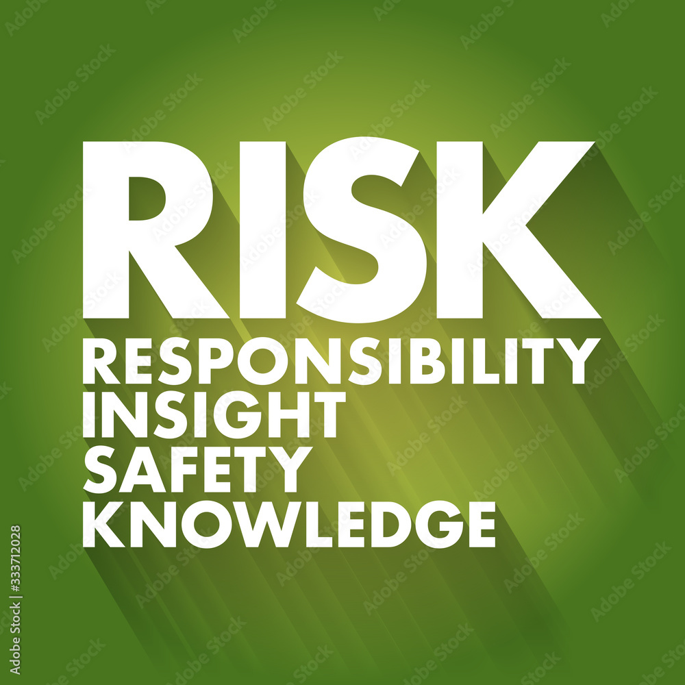 Fototapeta premium RISK - Responsibility Insight Safety Knowledge acronym, business concept background