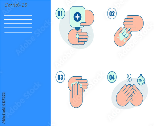 How to wash your hands for corona virus free vector illustration