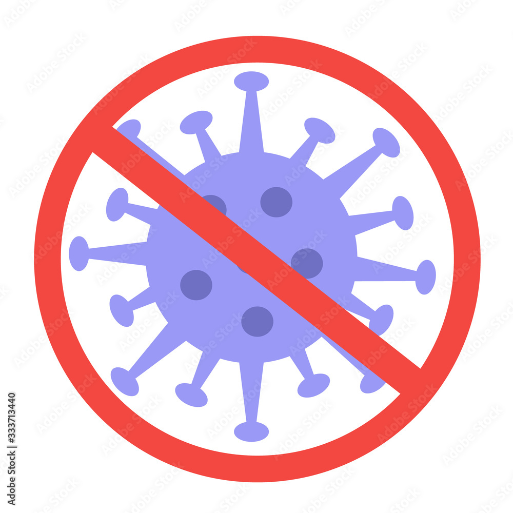 Icon stop the coronavirus. Icon that warns against diseases. Icon stop the coronavirus. Icon that warns against diseases.