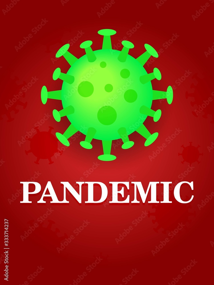 dangerous coronavirus or covid - 19 pandemic virus vector illustration in green gradient and maroon background, dangerous coronavirus or covid - 19 pandemic virus vector illustration in green gradient and maroon background,