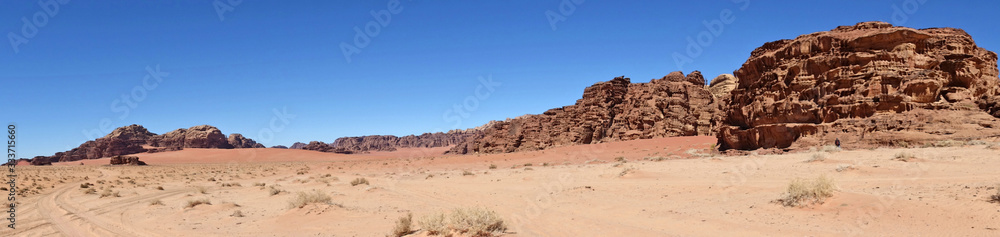 Paysage du Wadi Rum en Jordanie Paysage du Wadi Rum en Jordanie