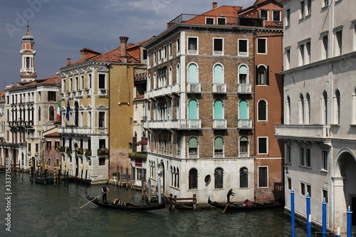 Facades of canal houses in Venice, Italy