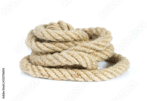 Skein of rope on a white background