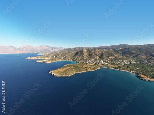 Aerial panoramic view of Kalydon Island, Crete, Greece photo