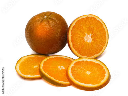 Fresh extra sweet Chocolate oranges, close-up on white background