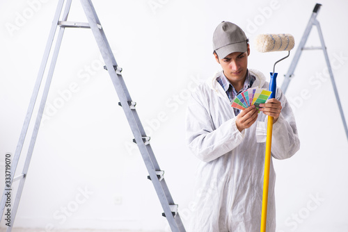 Painter working at construction site