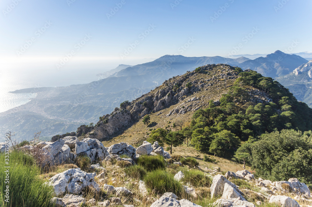 Col du Berceau, montagne proche de Menton, France