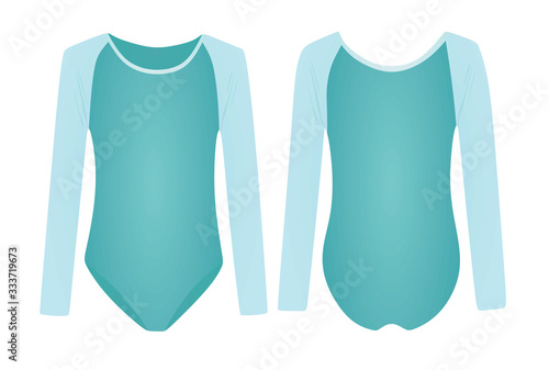 Blue practice bodysuit. vector illustration
