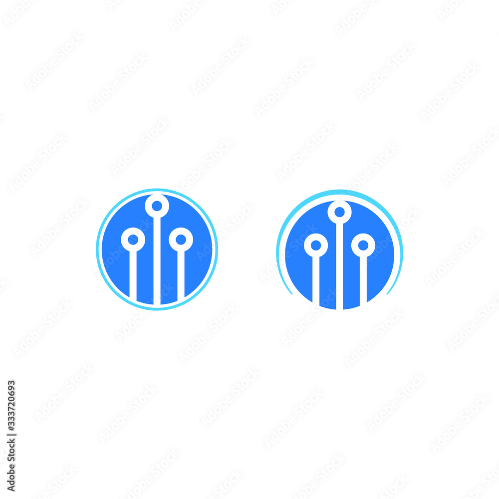 Circle technology icon. Network, communication, tech symbol. Stock illustration Circle technology icon. Network, communication, tech symbol. Stock illustration