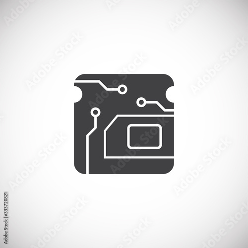 Processor chip related icon on background for graphic and web design. Creative illustration concept symbol for web or mobile app