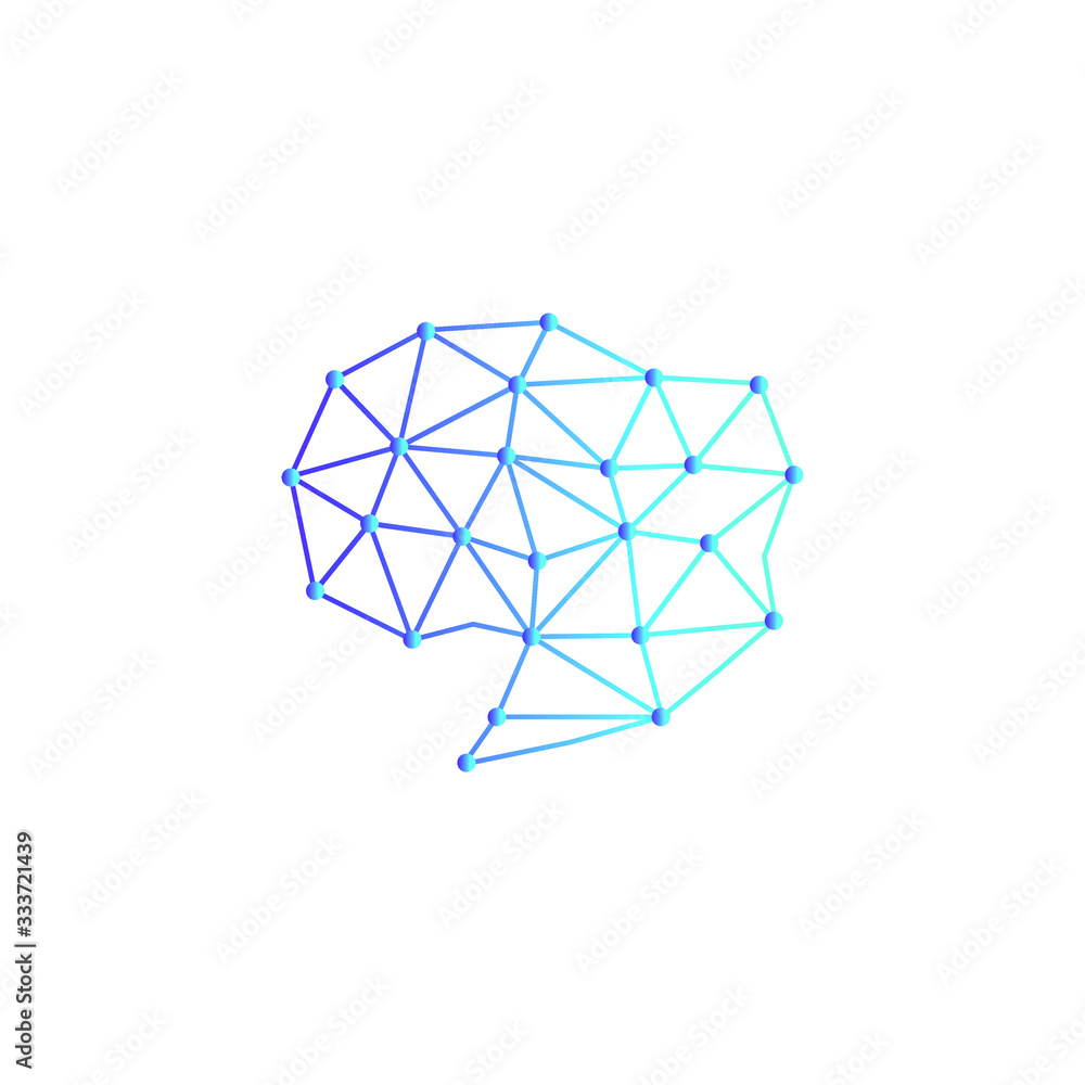 Brain connection vector icon. digital brain. brain hub icon. stock illustration Brain connection vector icon. digital brain. brain hub icon. stock illustration