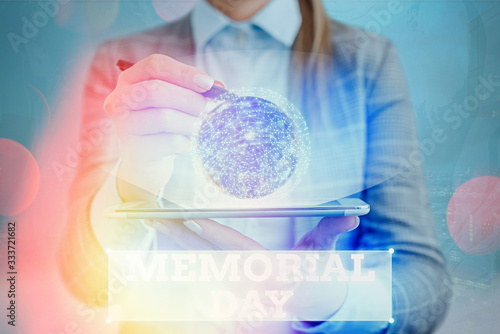 Text sign showing Memorial Day. Business photo text remembering the military demonstratingnel who died in service Elements of this image furnished by NASA photo