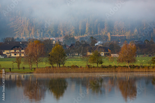 Morning reflection in the lake photo