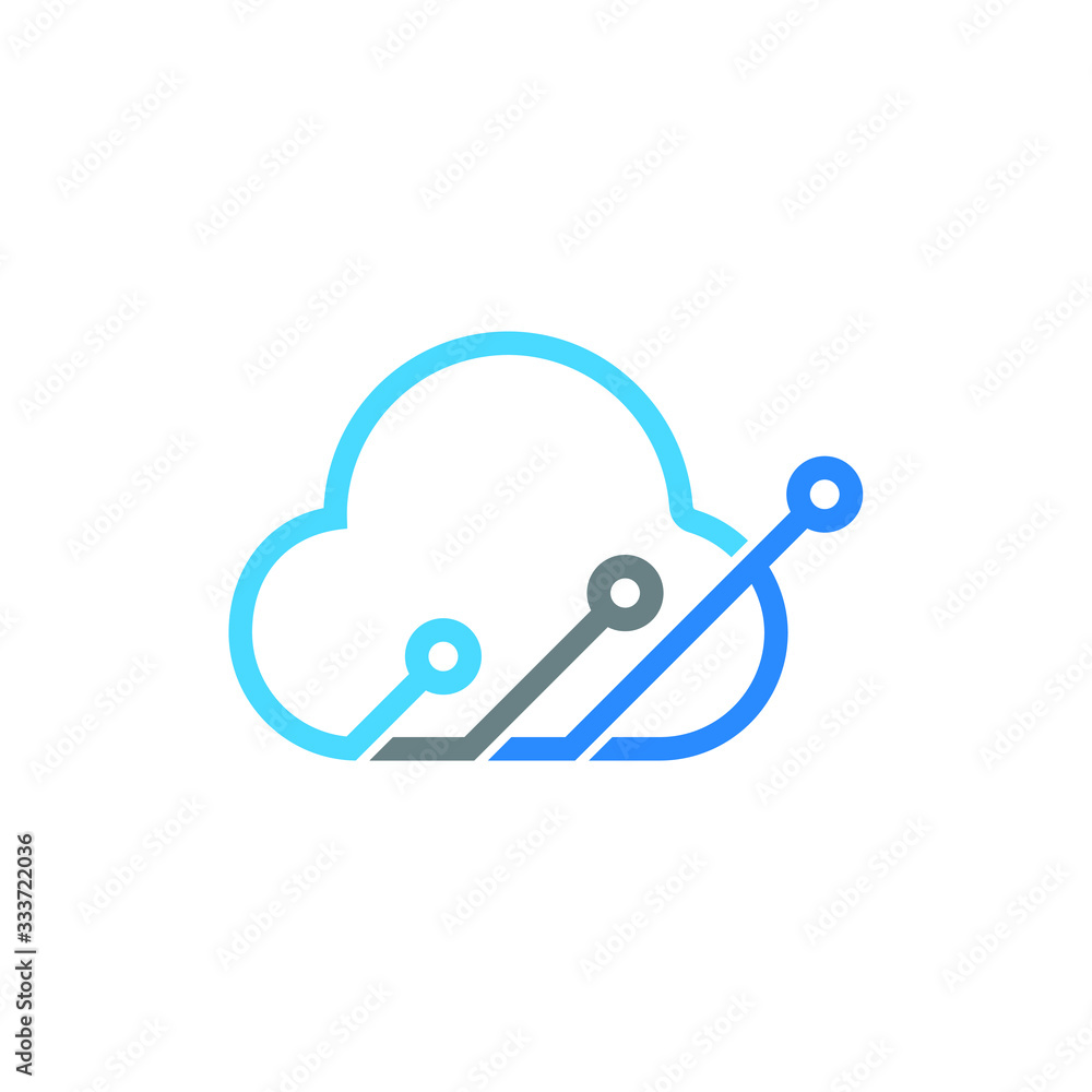Cloud technology icon vector logo design template. Stock illustration Cloud technology icon vector logo design template. Stock illustration