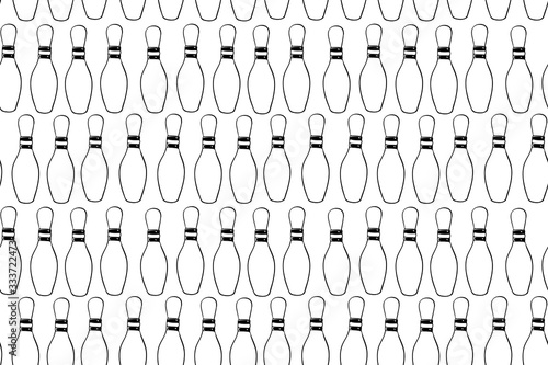Illustration seamless pattern of skittle for bowling.
