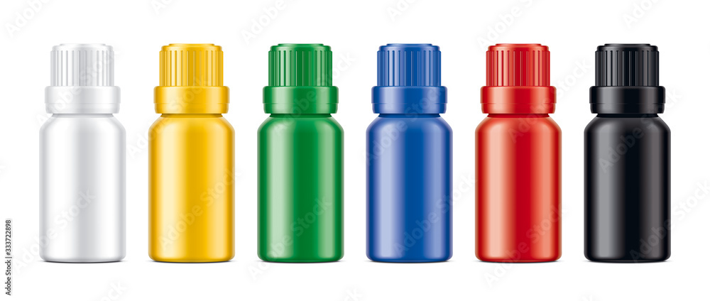 Colored Bottles set. Non-transparent matt version. Colored Bottles set. Non-transparent matt version.