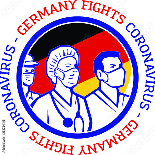 coronavirus covid19 medical doctors illustration with germany flag