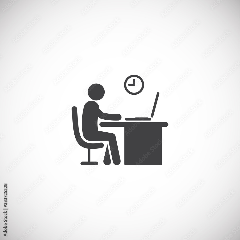 Businessman and computer related icon on background for graphic and web design. Creative illustration concept symbol for web or mobile app