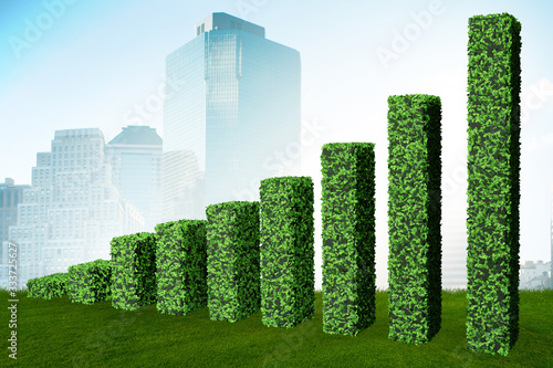 Green ecological growth concept - 3d rendering