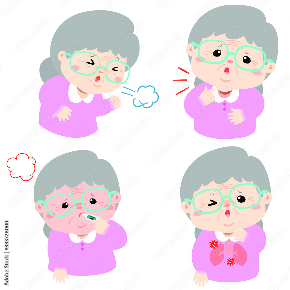 Senior Covid-19 coronavirus sign vector illustration. Senior Covid-19 coronavirus sign vector illustration.