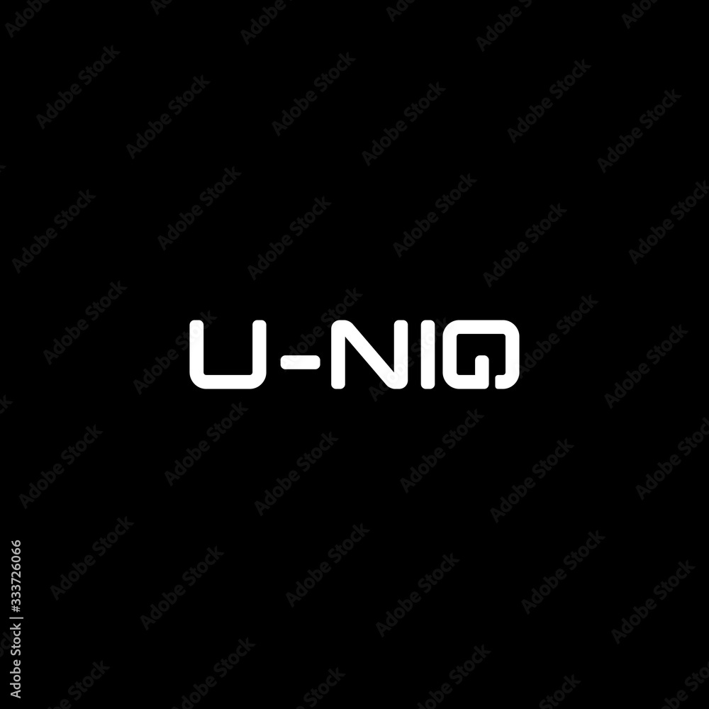 Clean text logo design of UNIQ with dark background - EPS10 - Vector.