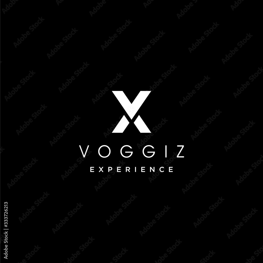 Fototapeta premium Bold logo design of letter V and X with dark background - EPS10 - Vector.