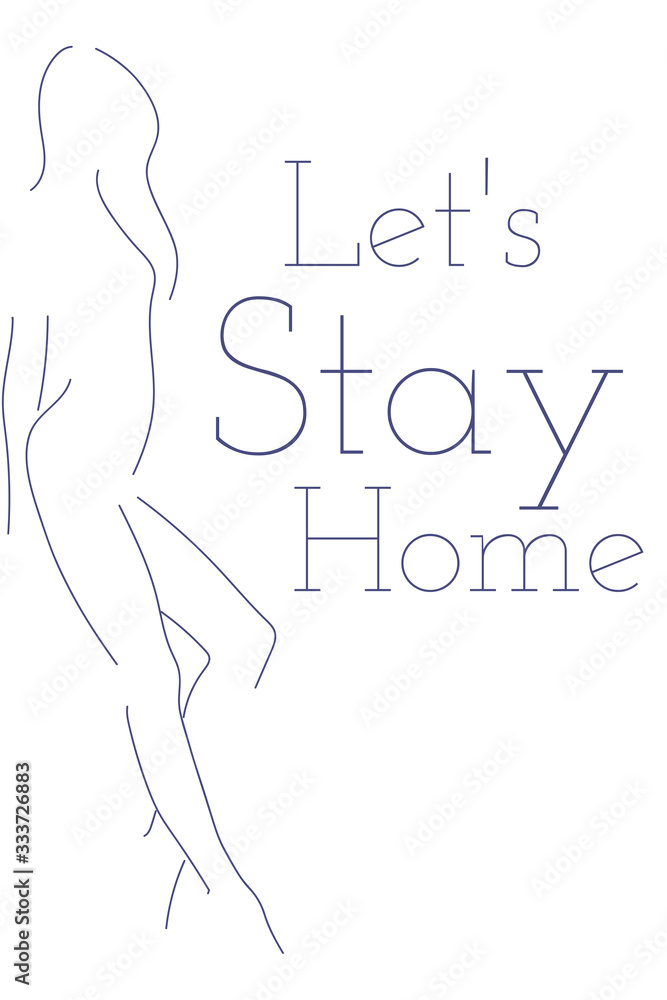 Self quarantine and social distancing concept. Stay home. COVID-19 coronavirus. Template for background, banner, poster with text inscription. Vector EPS10 illustration.