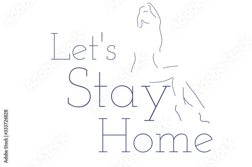 Self quarantine and social distancing concept. Stay home. COVID-19 coronavirus. Template for background, banner, poster with text inscription. Vector EPS10 illustration.