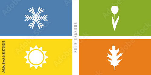 four seasons winter spring summer autumn icon vector illustration EPS10