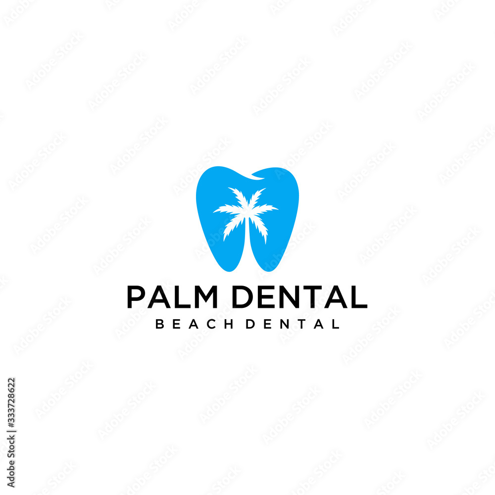 Creative modern Health Logo design vector template Dental clinic with palm tree Logotype