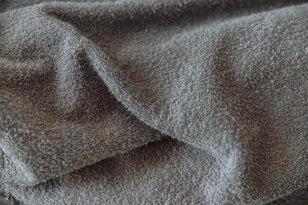 Fototapeta premium gray terry crumpled towel texture